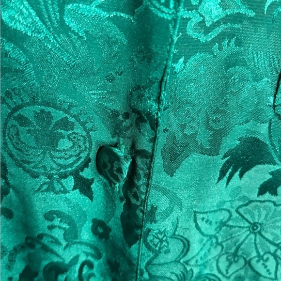 NWT 80s Victoria's Secret Jade Green Gold Crown Label Lounge Top Small w flaws - Picture 7 of 10